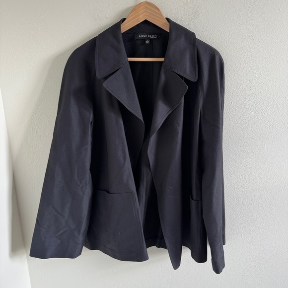 Anne Klein Open Front Jacket Blazer Black Large - Picture 4 of 12